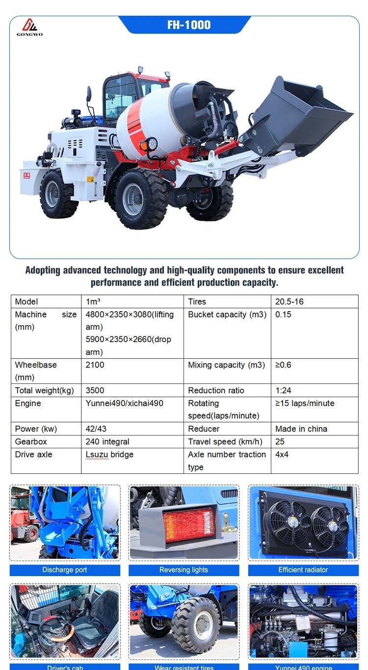 Автобетоносмеситель объемом 1 кубический метр
