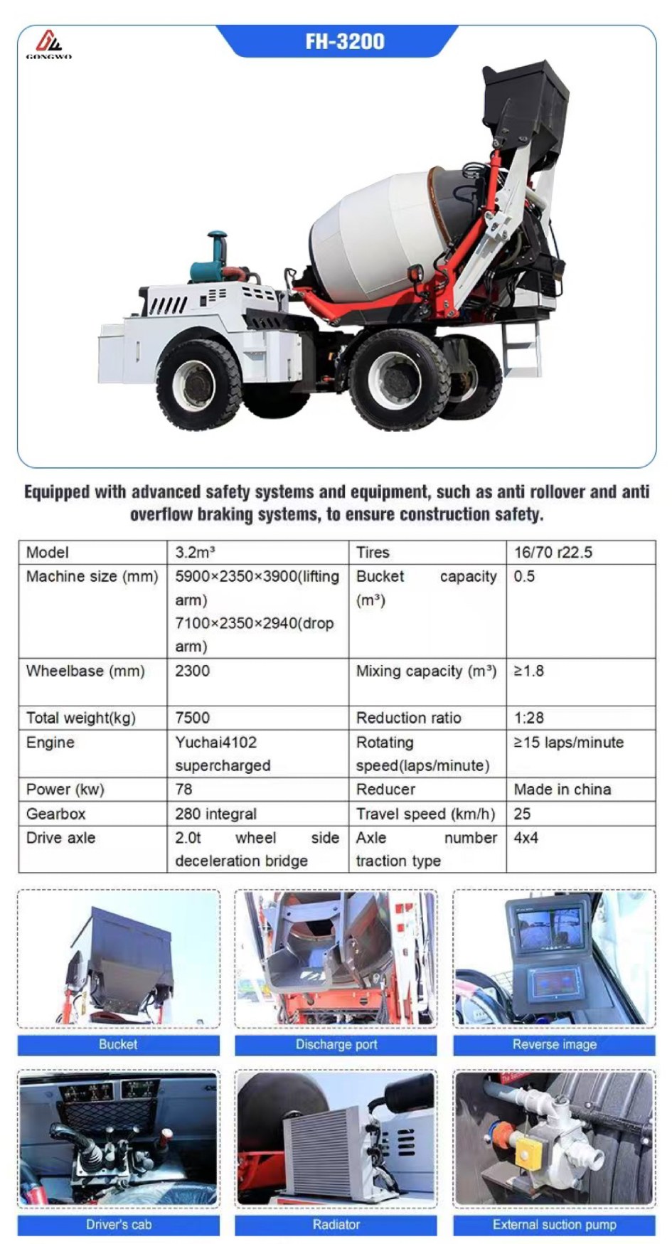 Автобетоносмеситель объемом 3,2 куб. метра